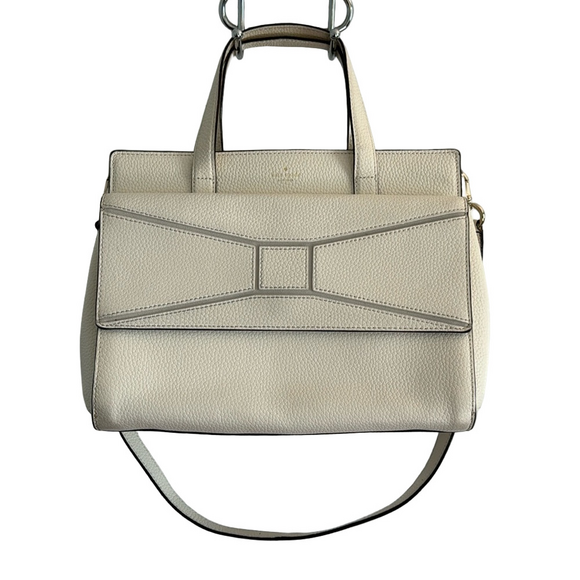 KATE SPADE ♠️ Leather Chantal Bridge Place Cream White Bow